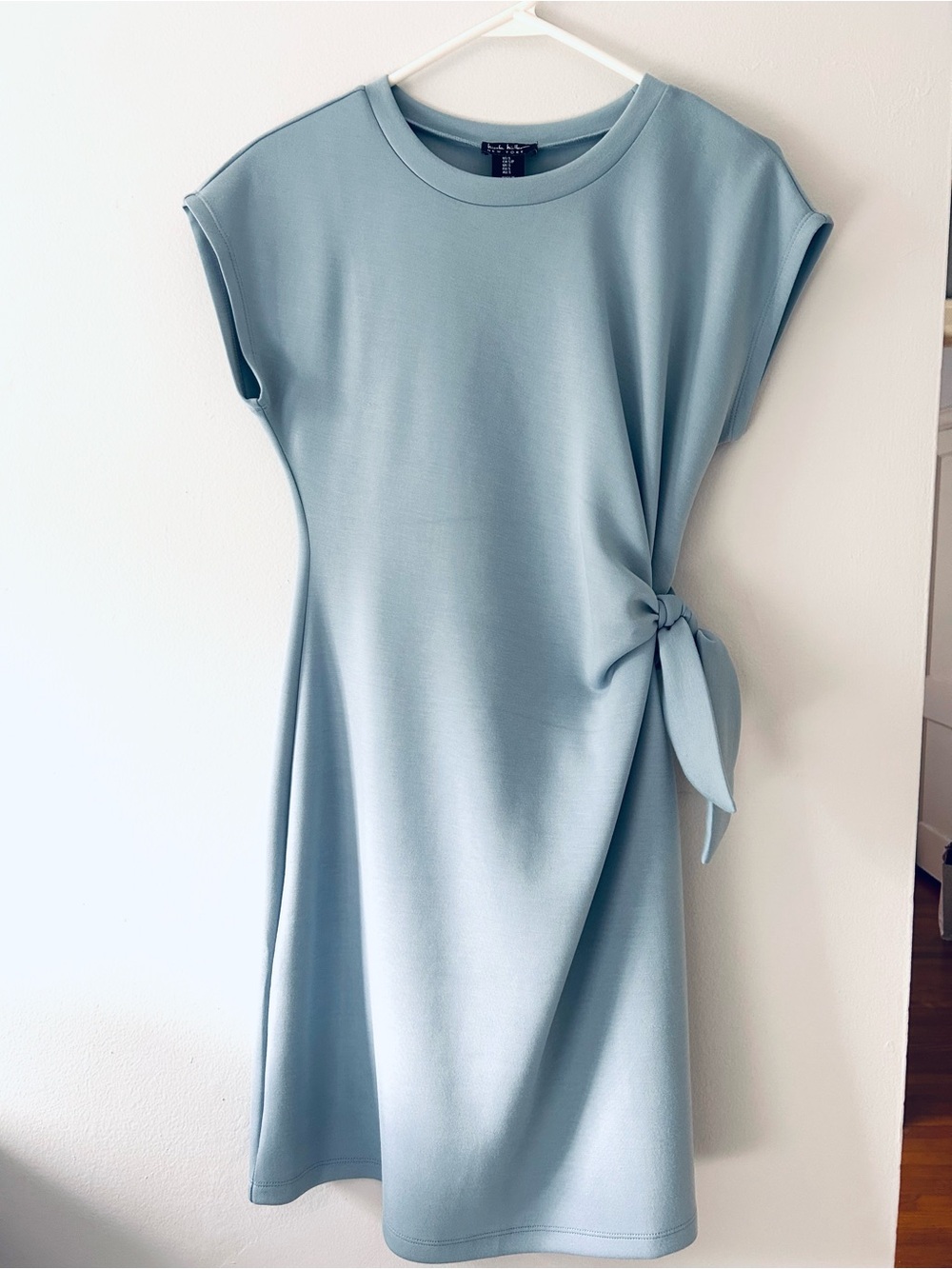 Nicole Miller Petite Studio Light Blue Side-Tie Casual Dress size S